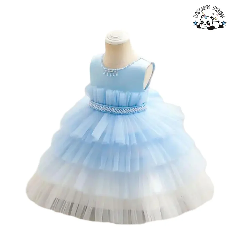 LEZONKIDS - Children's Dress Cake Princess Dress Girl Baby's First Birthday Party Girls Dress for Church
